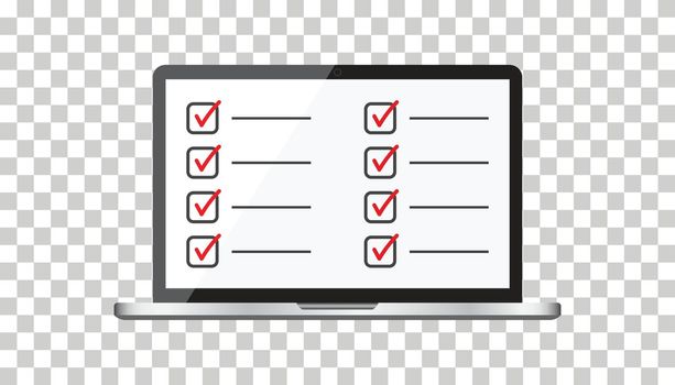 Businessman checklist with notebook. Check list icon flat vector illustration.