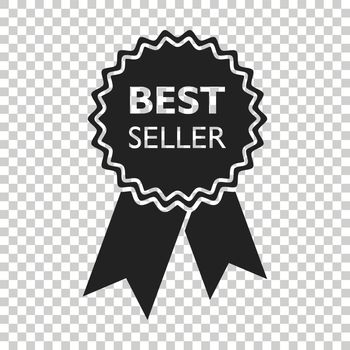 Best seller ribbon icon. Medal vector illustration in flat style on isolated background.