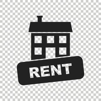 House for rent. Vector illustration in flat style on isolated background.