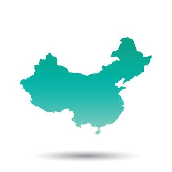 China map. Flat vector illustration on white background