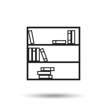 Bookcase furniture icon. Office book vector illustration on white background.