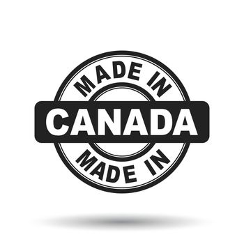 Made in Canada black stamp. Vector illustration on white background