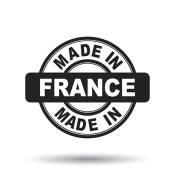 Made in France black stamp. Vector illustration on white background