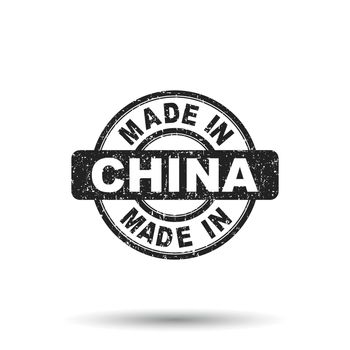 Made in China stamp. Vector illustration on white background