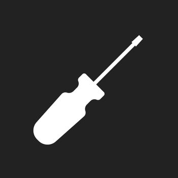 Screwdriver flat icon vector illustration. Screwdriver repair tool on black background.