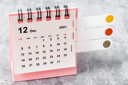 Desk Calendar December 2021.