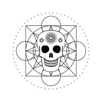 Ornamental Skull with Geometric Symbol