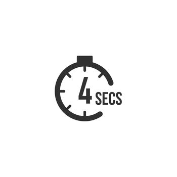4 seconds Countdown Timer icon set. time interval icons. Stopwatch and time measurement. Stock Vector illustration isolated on white background.