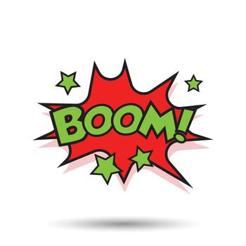 Boom comic sound effects. Sound bubble speech with word and comic cartoon expression sounds vector illustration.