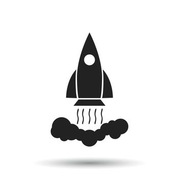 Rocket vector pictogram icon. Simple flat pictogram for business, marketing, internet concept. Business startup launch concept for web site design or mobile app.