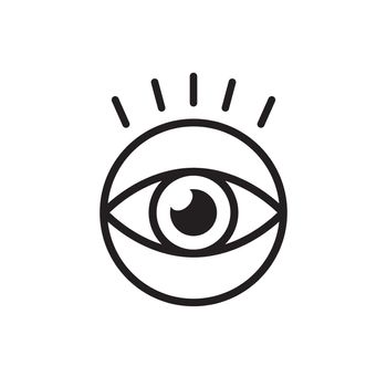 Simple eye icon vector. Eyesight pictogram in flat style.