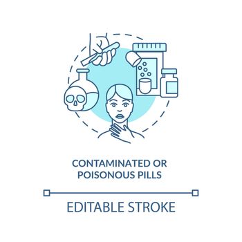 Contaminated or poisonous pills concept icon