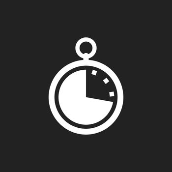 Timer icon illustration. Flat vector clock pictogram.