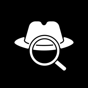 Detective dark mode glyph icon
