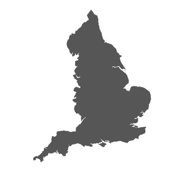 England vector map. Black icon on white background.