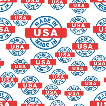 Made in USA seamless pattern background icon. Flat vector illustration. USA sign symbol pattern.