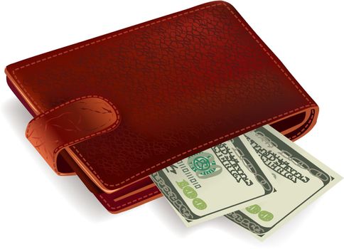 Wallet filled with bills