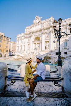 Trevi Fountain, rome, Italy. City trip Rome couple on city trip in Rome, view of Di Trevi fountain in Rome, Italy