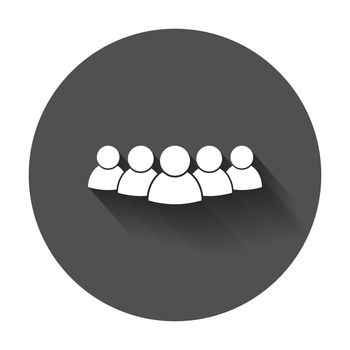 Group of people vector icon. Persons icon illustration with long shadow.
