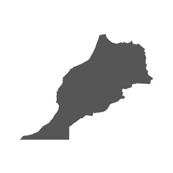 Morocco vector map. Black icon on white background.