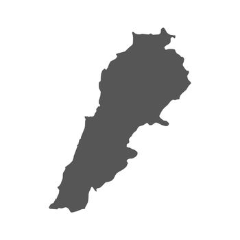 Lebanon vector map. Black icon on white background.