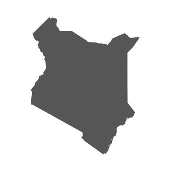 Kenya vector map. Black icon on white background.