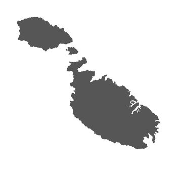 Malta vector map. Black icon on white background.