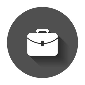 Suitcase vector icon. Luggage illustration in flat style with long shadow.