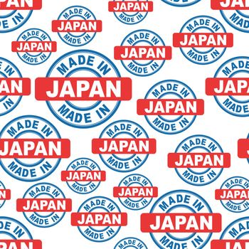 Made in Japan seamless pattern background icon. Flat vector illustration. Japan sign symbol pattern.