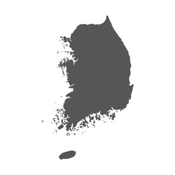 South Korea vector map. Black icon on white background.
