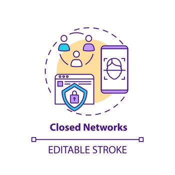Closed networks concept icon