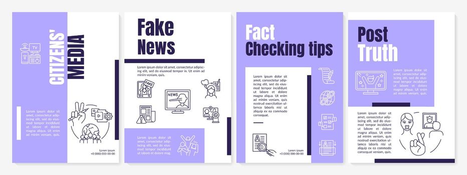 Citizen media purple brochure template