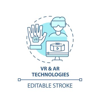 VR and AR technologies concept icon