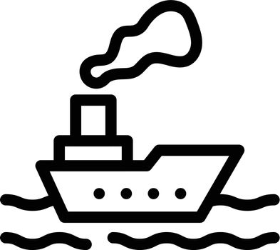 ship vector thin line icon