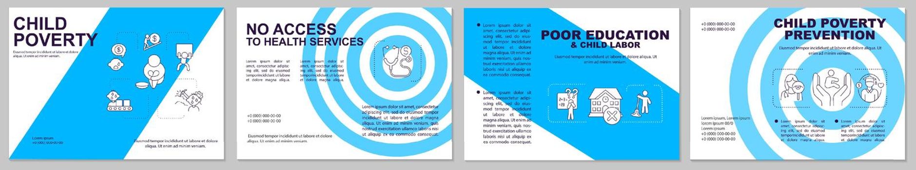 Child poverty blue brochure template