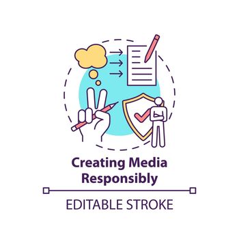 Creating media responsibility concept icon