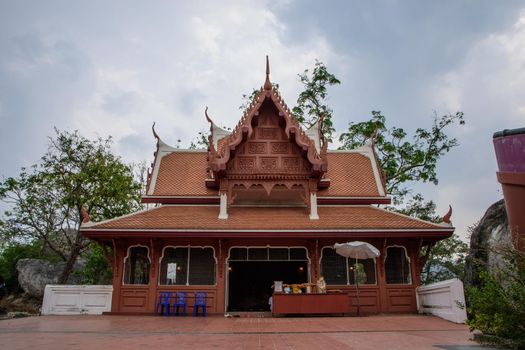Thai temple building with nature