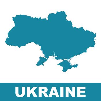 Ukraine map on white background. Flat vector