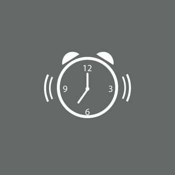 Alarm, clock icon, vector illustration. Flat design.