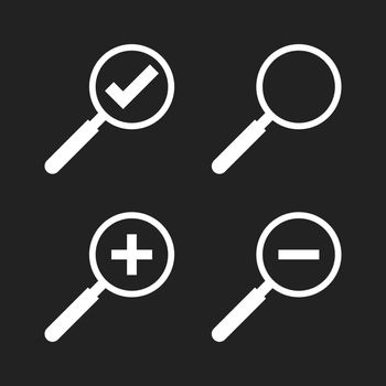 Set of loupe icon vector. Magnifier in flat style. Search sign concept.