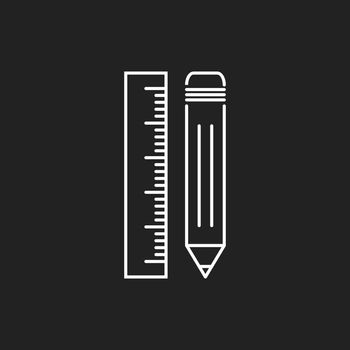 Pencil with ruler icon. Ruler meter vector illustration.