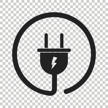 Plug vector icon. Power wire cable flat illustration.