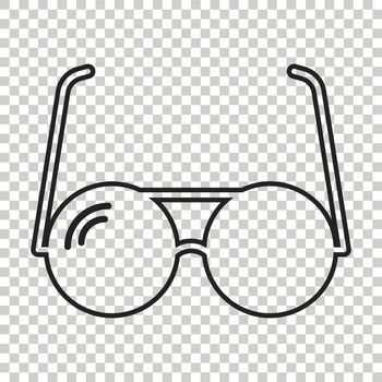 Sunglass vector icon in line style. Eyewear flat illustration.