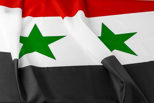 Photo of fabric Syria flag close up
