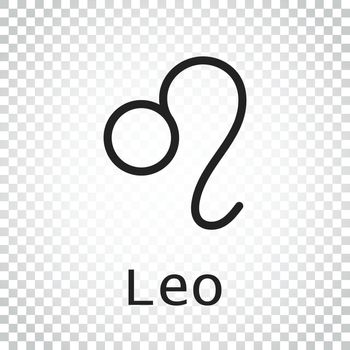 Leo zodiac sign. Flat astrology vector illustration on isolated background. Simple pictogram.