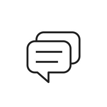 Speech bubble flat vector icon. Discussion dialog logo illustration. Business pictogram concept.
