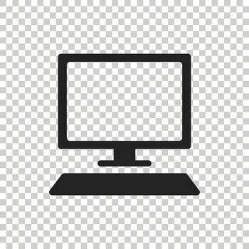Computer vector illustration. Monitor flat icon.