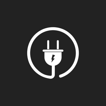 Plug vector icon. Power wire cable flat illustration.