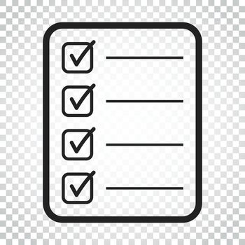 To do list icon. Checklist, task list vector illustration in flat style. Reminder concept icon on isolated background. Simple business concept pictogram.