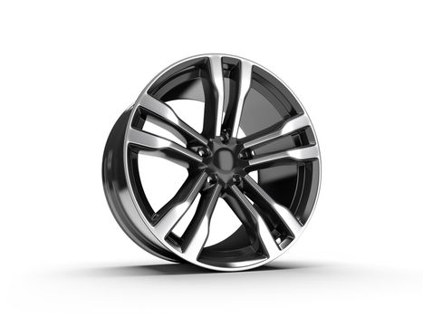 Black car alloy wheel